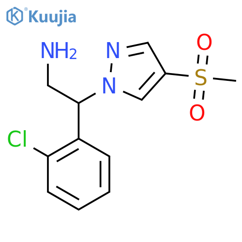 2-(2-chlorophenyl)-2-(4-methanesulfonyl-1H-pyrazol-1-yl)ethan-1-amine structure