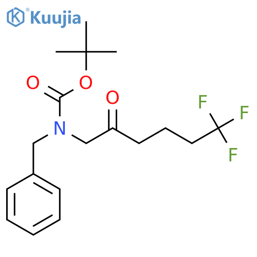 tert-butyl N-benzyl-N-(6,6,6-trifluoro-2-oxohexyl)carbamate structure
