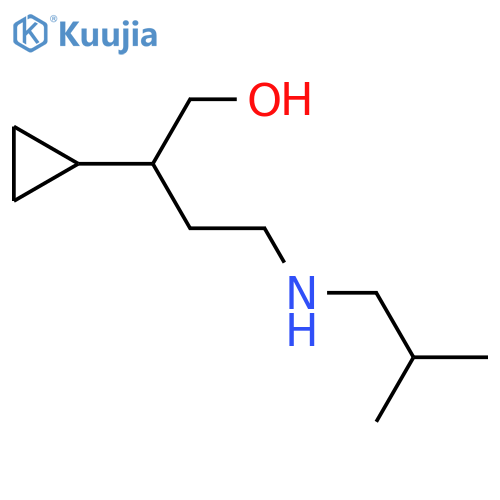 2-Cyclopropyl-4-[(2-methylpropyl)amino]butan-1-ol structure
