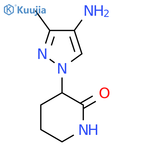 3-(4-amino-3-methyl-1H-pyrazol-1-yl)piperidin-2-one structure