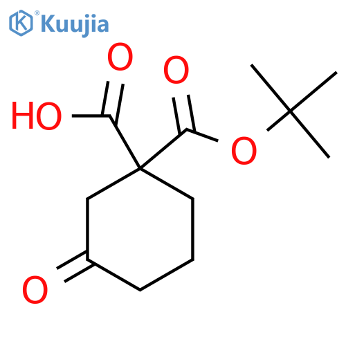 1-(tert-butoxy)carbonyl-3-oxocyclohexane-1-carboxylic acid structure
