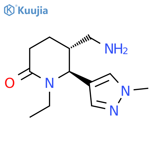 rac-(5R,6S)-5-(aminomethyl)-1-ethyl-6-(1-methyl-1H-pyrazol-4-yl)piperidin-2-one, trans structure