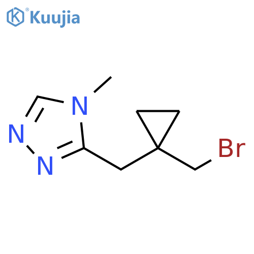 4H-1,2,4-Triazole, 3-[[1-(bromomethyl)cyclopropyl]methyl]-4-methyl- structure