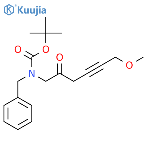 tert-butyl N-benzyl-N-(6-methoxy-2-oxohex-4-yn-1-yl)carbamate structure