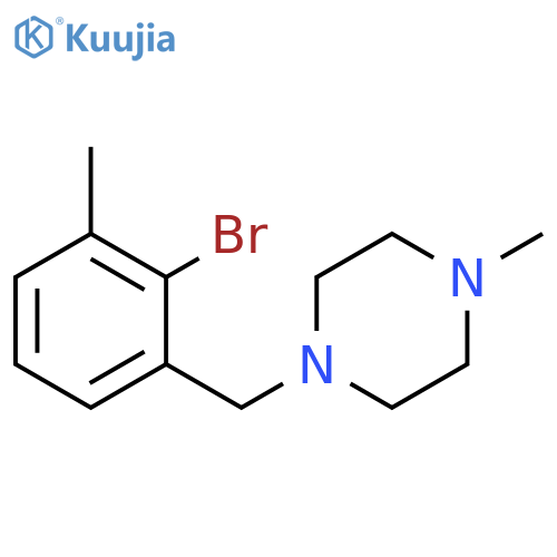 Piperazine, 1-[(2-bromo-3-methylphenyl)methyl]-4-methyl- structure