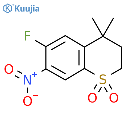 6-fluoro-4,4-dimethyl-7-nitro-3,4-dihydro-2H-1lambda6-benzothiopyran-1,1-dione structure