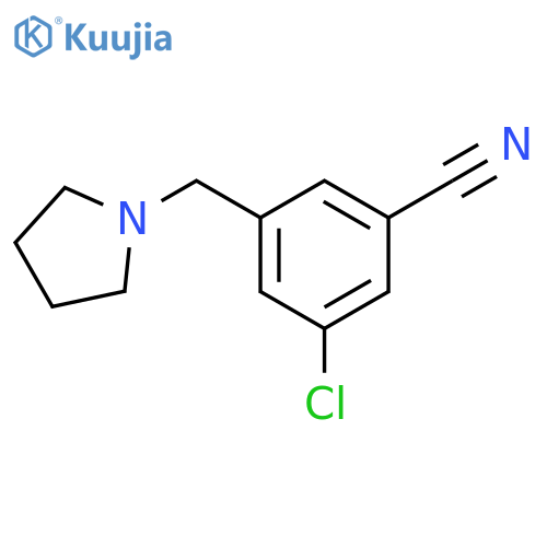 Benzonitrile, 3-chloro-5-(1-pyrrolidinylmethyl)- structure