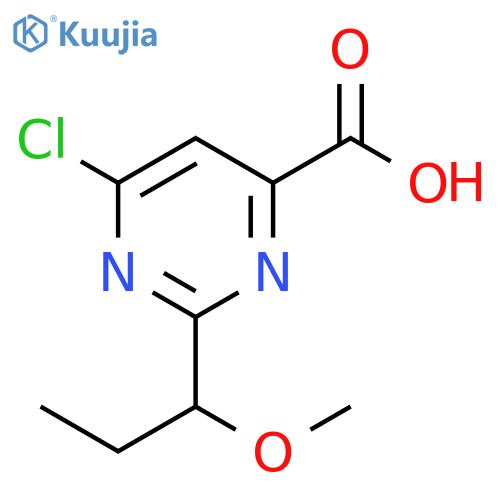 4-Pyrimidinecarboxylic acid, 6-chloro-2-(1-methoxypropyl)- structure