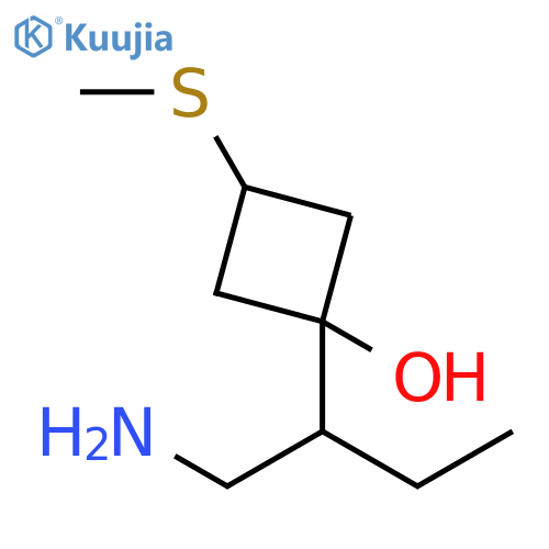 Cyclobutanol, 1-[1-(aminomethyl)propyl]-3-(methylthio)- structure
