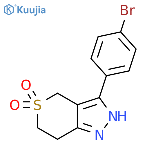 Thiopyrano[4,3-c]pyrazole, 3-(4-bromophenyl)-2,4,6,7-tetrahydro-, 5,5-dioxide structure