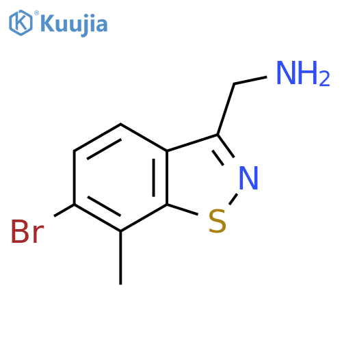 (6-bromo-7-methyl-1,2-benzothiazol-3-yl)methanamine structure