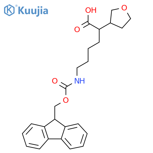 6-({(9H-fluoren-9-yl)methoxycarbonyl}amino)-2-(oxolan-3-yl)hexanoic acid structure