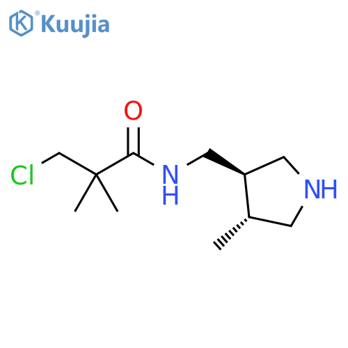 Propanamide, 2-(chloromethyl)-2-methyl-N-[[(3R,4R)-4-methyl-3-pyrrolidinyl]methyl]-, rel- structure