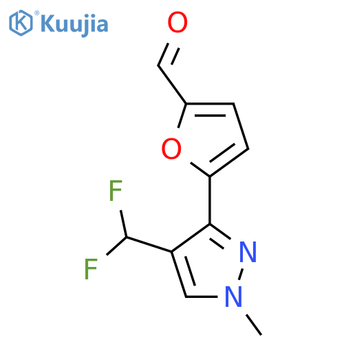 5-4-(difluoromethyl)-1-methyl-1H-pyrazol-3-ylfuran-2-carbaldehyde structure