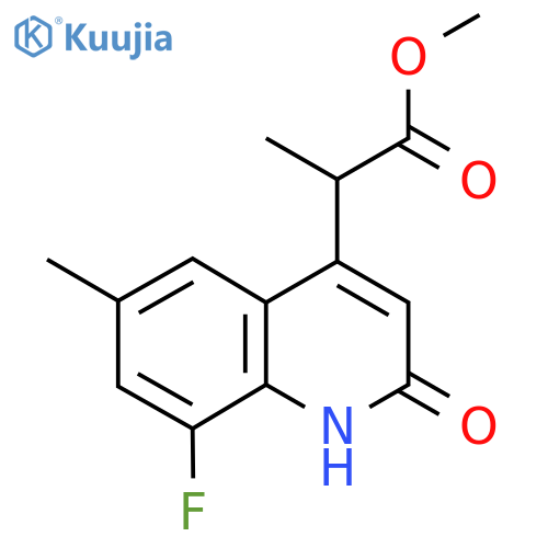 Methyl 2-(8-fluoro-2-hydroxy-6-methylquinolin-4-yl)propanoate structure