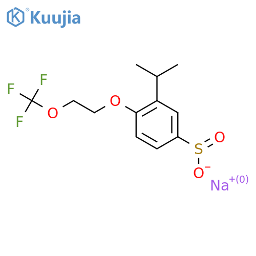 Sodium 3-(propan-2-yl)-4-[2-(trifluoromethoxy)ethoxy]benzene-1-sulfinate structure