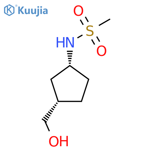 rac-N-[(1R,3S)-3-(hydroxymethyl)cyclopentyl]methanesulfonamide structure
