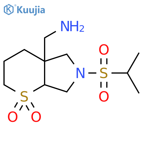 4a-(Aminomethyl)-6-(propane-2-sulfonyl)-octahydro-1lambda6-thiopyrano[2,3-c]pyrrole-1,1-dione structure