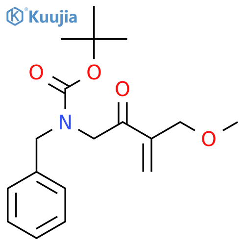 tert-butyl N-benzyl-N-[3-(methoxymethyl)-2-oxobut-3-en-1-yl]carbamate structure