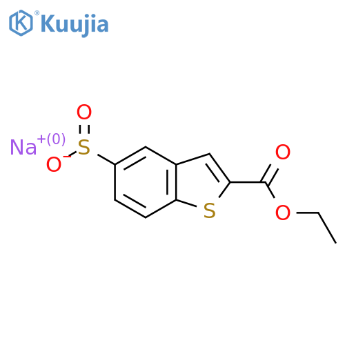 Sodium 2-(ethoxycarbonyl)-1-benzothiophene-5-sulfinate structure