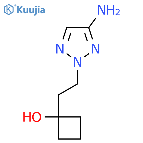 1-2-(4-amino-2H-1,2,3-triazol-2-yl)ethylcyclobutan-1-ol structure