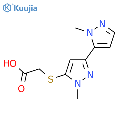 2-{1-methyl-3-(1-methyl-1H-pyrazol-5-yl)-1H-pyrazol-5-ylsulfanyl}acetic acid structure