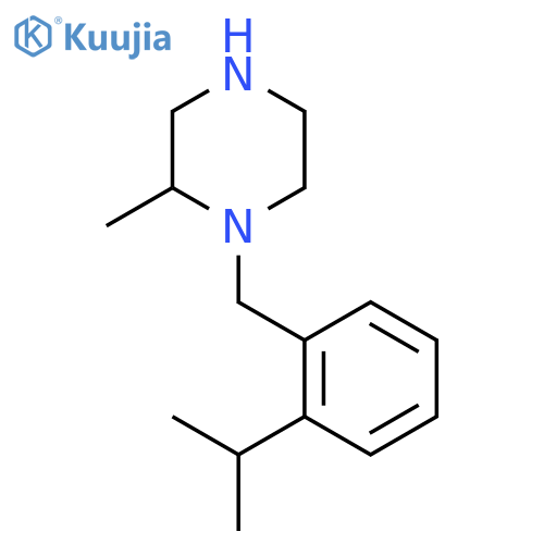 2-Methyl-1-{[2-(propan-2-yl)phenyl]methyl}piperazine structure