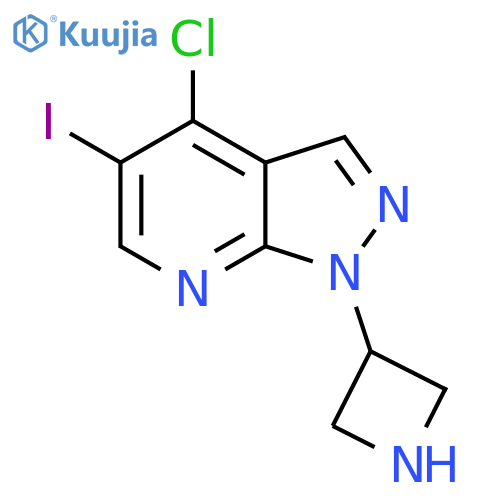 3-{4-chloro-5-iodo-1H-pyrazolo3,4-bpyridin-1-yl}azetidine structure