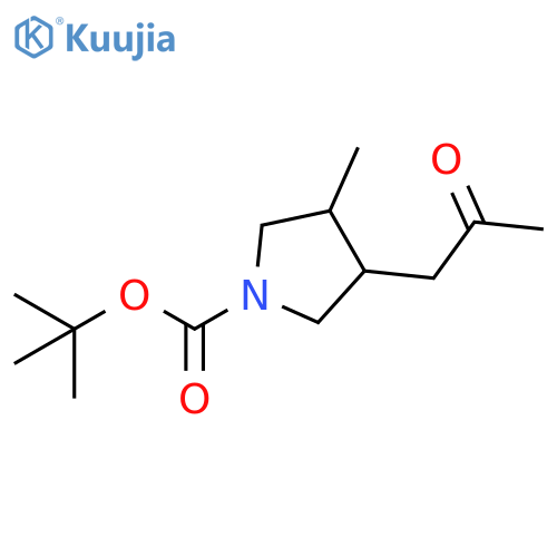 1-Pyrrolidinecarboxylic acid, 3-methyl-4-(2-oxopropyl)-, 1,1-dimethylethyl ester structure