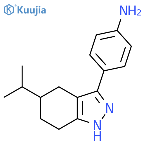 4-[5-(propan-2-yl)-4,5,6,7-tetrahydro-1H-indazol-3-yl]aniline structure