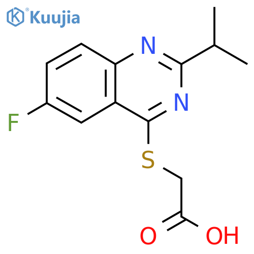 2-{[6-Fluoro-2-(propan-2-yl)quinazolin-4-yl]sulfanyl}acetic acid structure