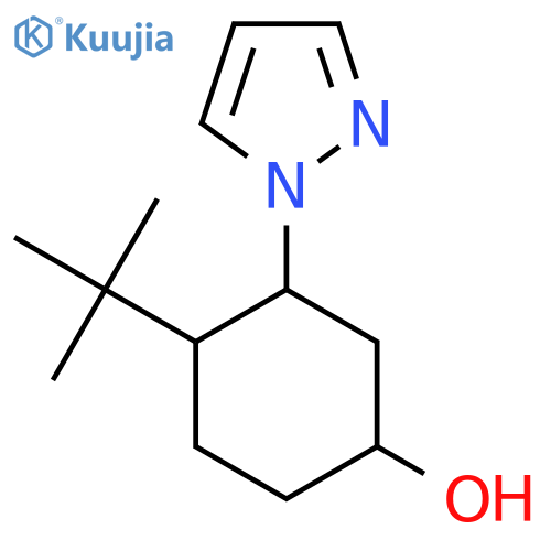 4-tert-butyl-3-(1H-pyrazol-1-yl)cyclohexan-1-ol structure