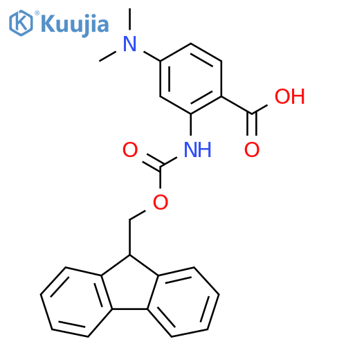 4-(dimethylamino)-2-({[(9H-fluoren-9-yl)methoxy]carbonyl}amino)benzoic acid structure