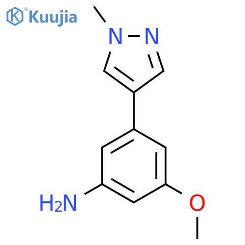 3-methoxy-5-(1-methyl-1H-pyrazol-4-yl)aniline structure