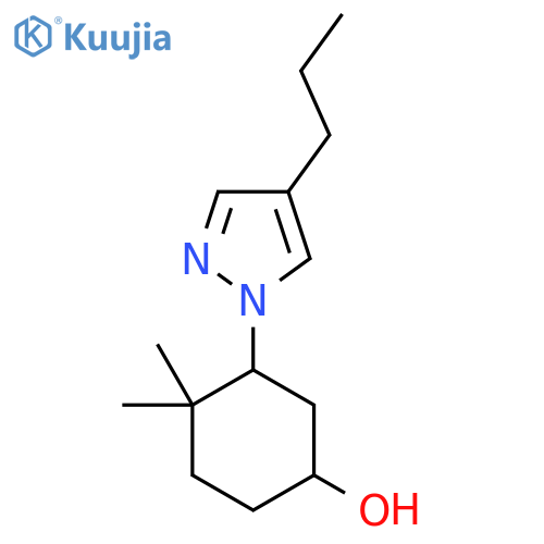 4,4-dimethyl-3-(4-propyl-1H-pyrazol-1-yl)cyclohexan-1-ol structure