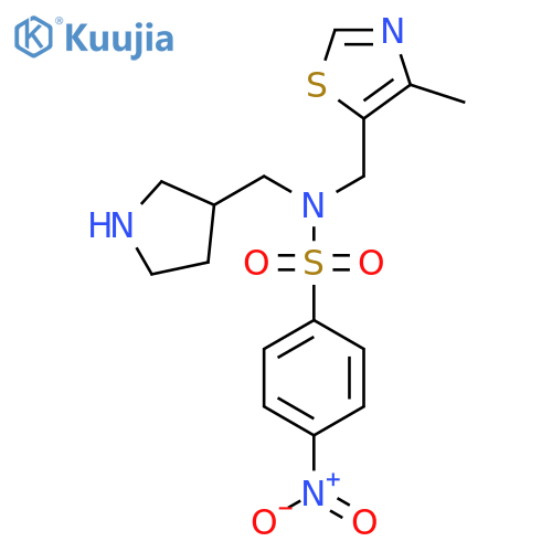 N-[(4-methyl-1,3-thiazol-5-yl)methyl]-4-nitro-N-[(pyrrolidin-3-yl)methyl]benzene-1-sulfonamide structure