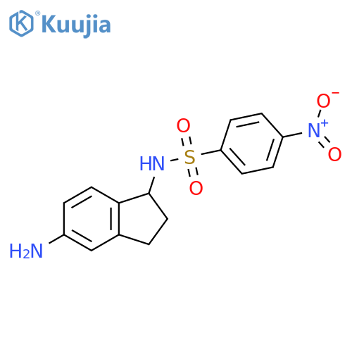 N-(5-amino-2,3-dihydro-1H-inden-1-yl)-4-nitrobenzene-1-sulfonamide structure