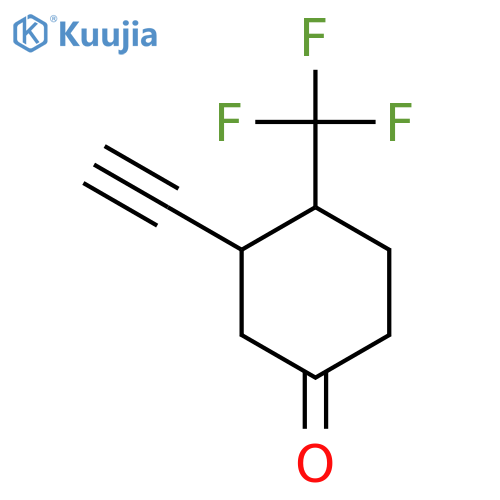 3-Ethynyl-4-(trifluoromethyl)cyclohexan-1-one structure