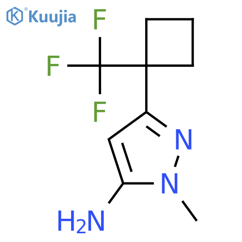 1-methyl-3-[1-(trifluoromethyl)cyclobutyl]-1H-pyrazol-5-amine structure