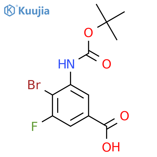 4-bromo-3-{(tert-butoxy)carbonylamino}-5-fluorobenzoic acid structure