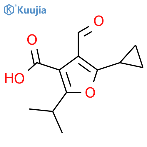 5-Cyclopropyl-4-formyl-2-(propan-2-yl)furan-3-carboxylic acid structure