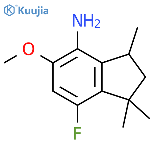 1H-Inden-4-amine, 7-fluoro-2,3-dihydro-5-methoxy-1,1,3-trimethyl- structure