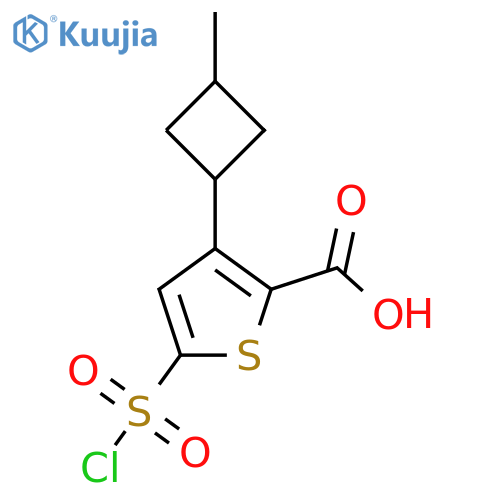 5-(Chlorosulfonyl)-3-(3-methylcyclobutyl)thiophene-2-carboxylic acid structure