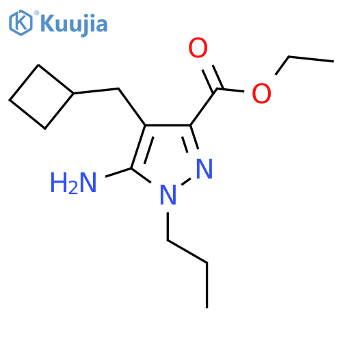 ethyl 5-amino-4-(cyclobutylmethyl)-1-propyl-1H-pyrazole-3-carboxylate structure
