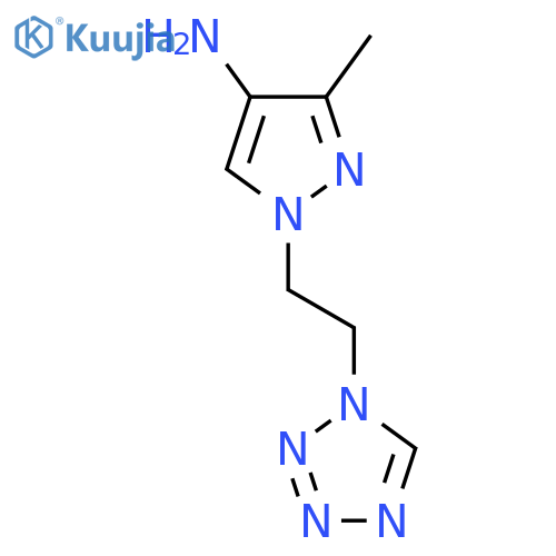 3-methyl-1-2-(1H-1,2,3,4-tetrazol-1-yl)ethyl-1H-pyrazol-4-amine structure