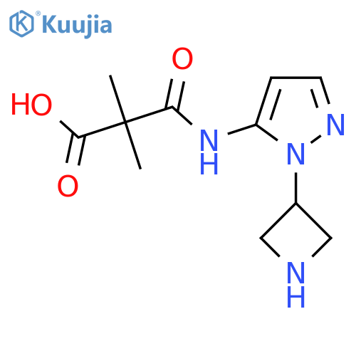 2-{1-(azetidin-3-yl)-1H-pyrazol-5-ylcarbamoyl}-2,2-dimethylacetic acid structure