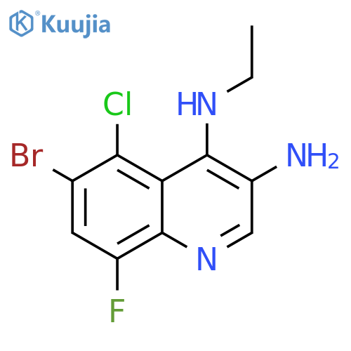 3,4-Quinolinediamine, 6-bromo-5-chloro-N4-ethyl-8-fluoro- structure
