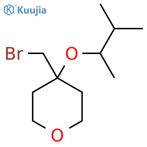 4-(bromomethyl)-4-(3-methylbutan-2-yl)oxyoxane structure