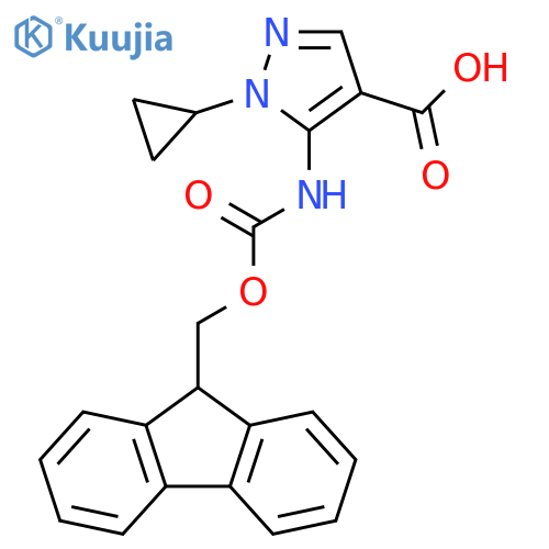 1H-Pyrazole-4-carboxylic acid, 1-cyclopropyl-5-[[(9H-fluoren-9-ylmethoxy)carbonyl]amino]- structure