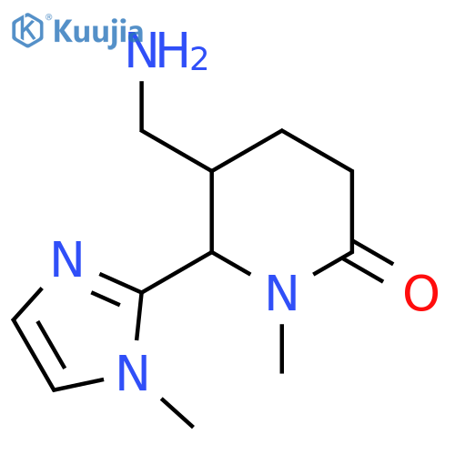5-(aminomethyl)-1-methyl-6-(1-methyl-1H-imidazol-2-yl)piperidin-2-one structure
